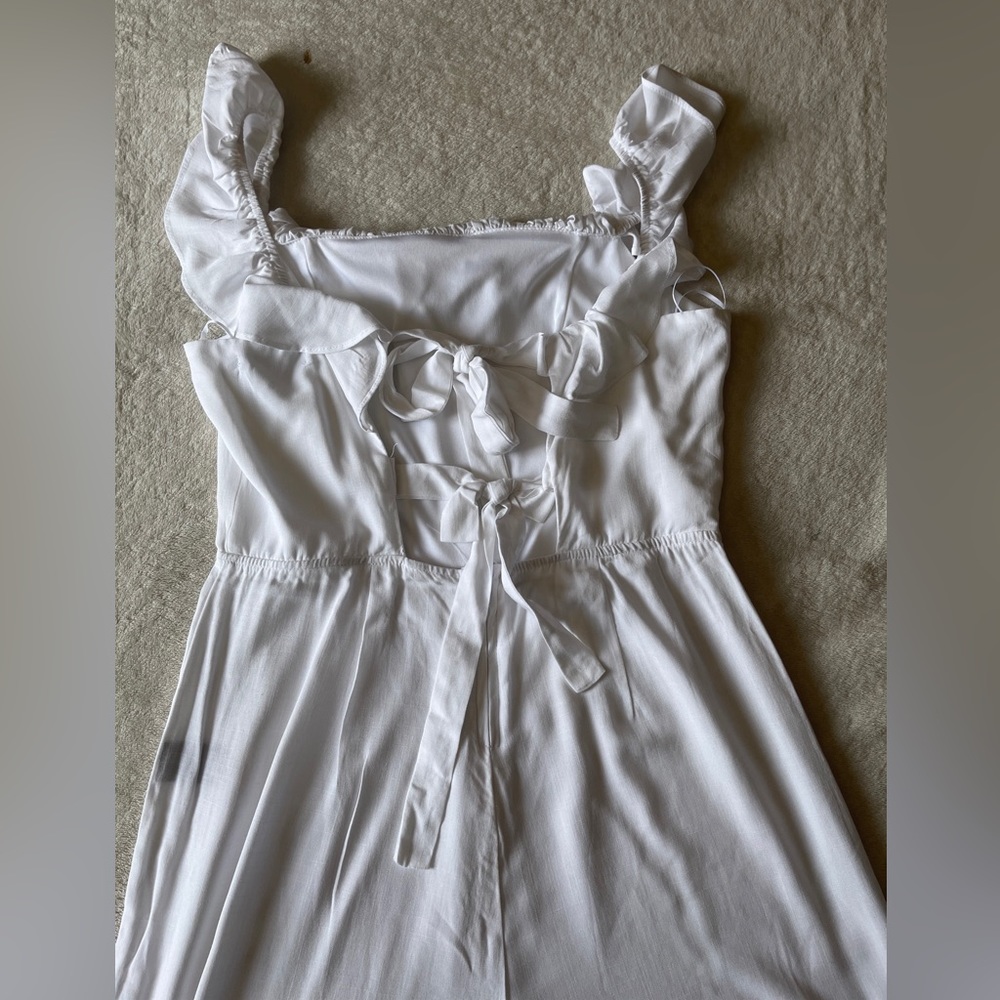 Francesca’s Collection Ruffled Wide Leg Jumpsuit Cover Up - Picture 5 of 6